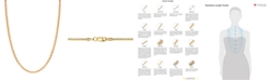 Macy's 14K Yellow Gold Diamond Cut 1.5 mm Round Box 20" Chain